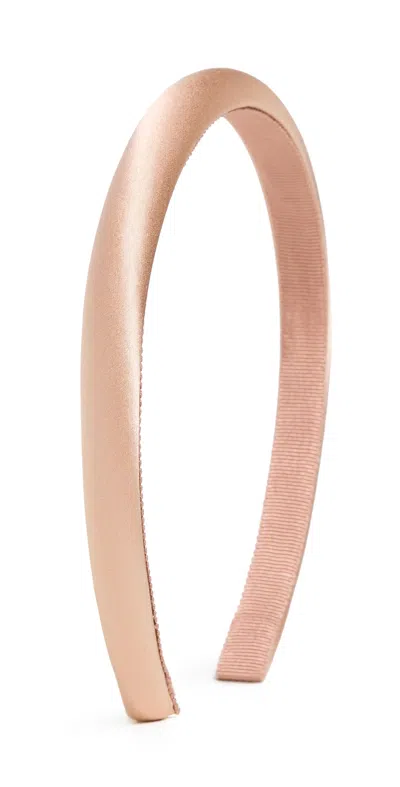 Jennifer Behr Tiana Headband In Silk Satin Almond