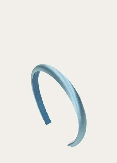 Jennifer Behr Tiana Padded Skinny Headband In Blue