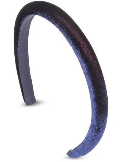 Jennifer Behr Tiana Velvet Headband In Blue