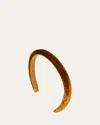 Jennifer Behr Tiana Velvet Headband In Brown