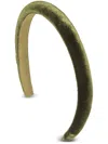Jennifer Behr Tiana Velvet Headband In Green