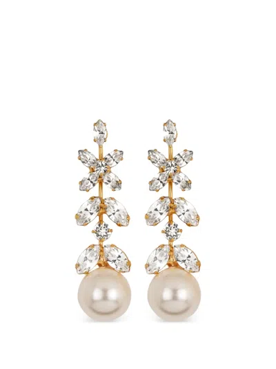 Jennifer Behr Tiera Crystal Earrings In Gold