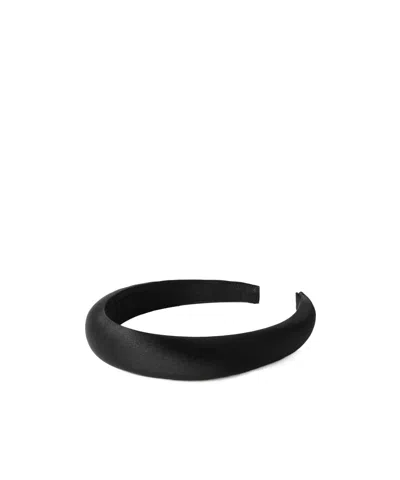 Jennifer Behr Tori Hammered Silk Headband In Black