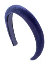 Jennifer Behr Tori Velvet Padded Headband In Blue