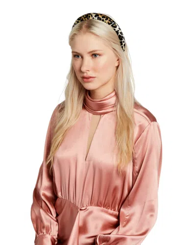 Jennifer Behr Tori Leopard Print Silk Headband