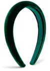 Jennifer Behr Tori Padded Velvet Headband In Green