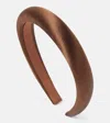 Jennifer Behr Tori Hammered Silk Satin Headband In Espresso
