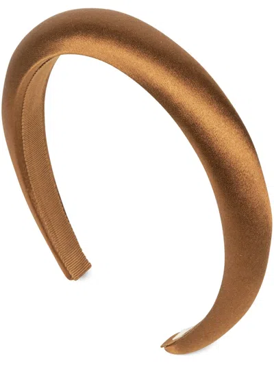 Jennifer Behr Tori Silk Headband In Brown