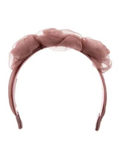 Pre-owned Jennifer Behr Triple Rosette Headband In Pink