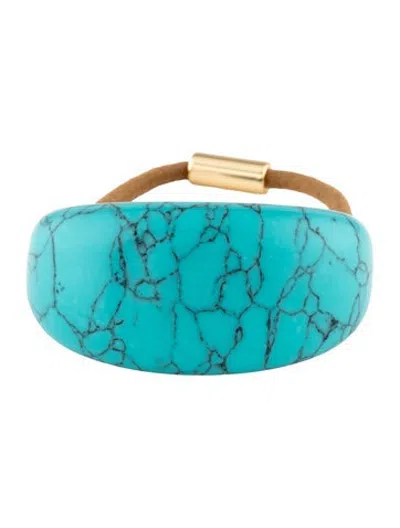 Pre-owned Jennifer Behr Turquoise With Gold Toned Hair Tie W/tags In Blue