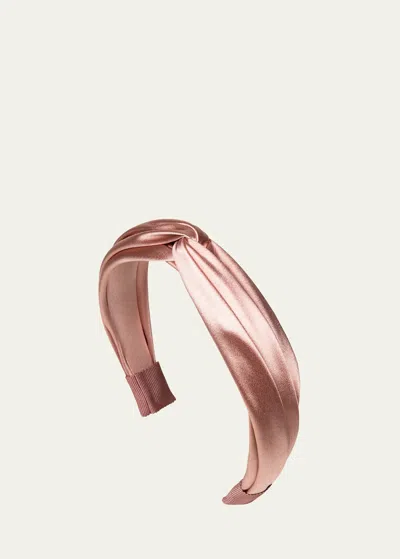 Jennifer Behr Twist Silk Headband In Peony