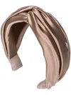 Jennifer Behr Twist Silk Satin Headband In Brown