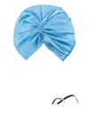 Jennifer Behr Twisted Satin Turban In Blue