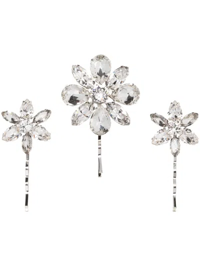 Jennifer Behr Vada Hair Clips (set Of Three) In White