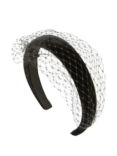 Jennifer Behr Veil-embellished Headband In Black