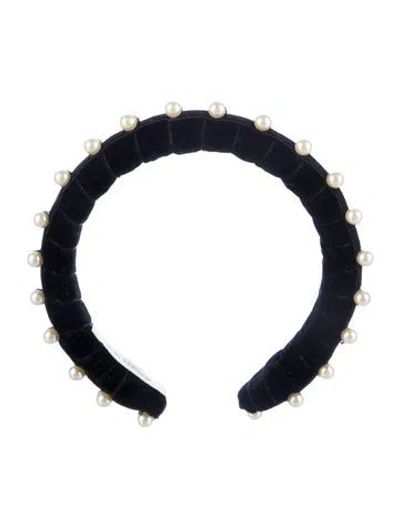 Pre-owned Jennifer Behr Velvet Adjustable Headband In Black