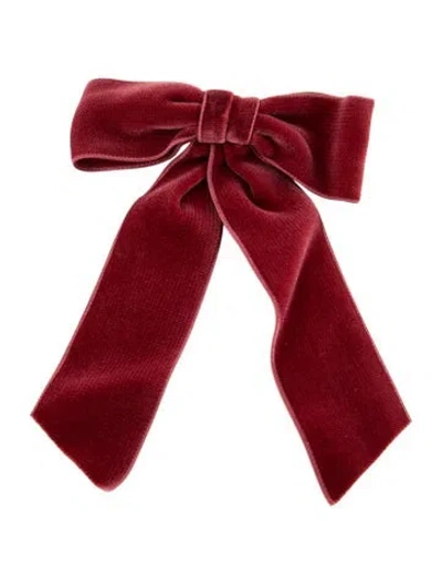 Pre-owned Jennifer Behr Velvet Bow Accent Hair Clip Accessory In Pink