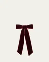 Jennifer Behr Velvet Bow Barrette In Pinot