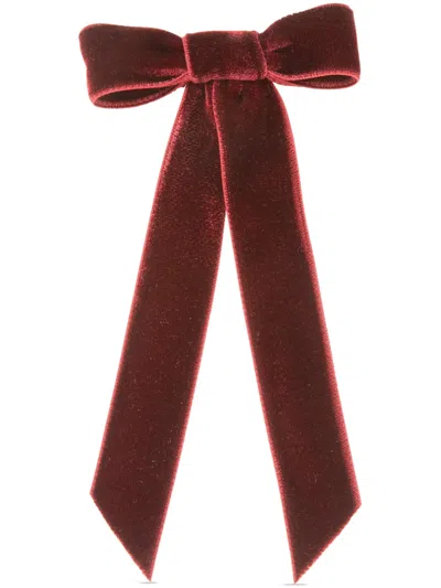 Jennifer Behr Velvet-finish Bow In Red