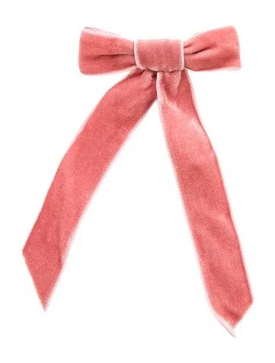 Pre-owned Jennifer Behr Velvet Bow Clip In Pink