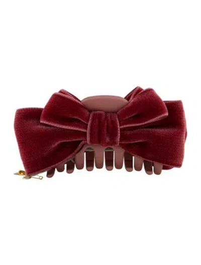 Pre-owned Jennifer Behr Velvet Bow Hair Clip Accessory In Pink