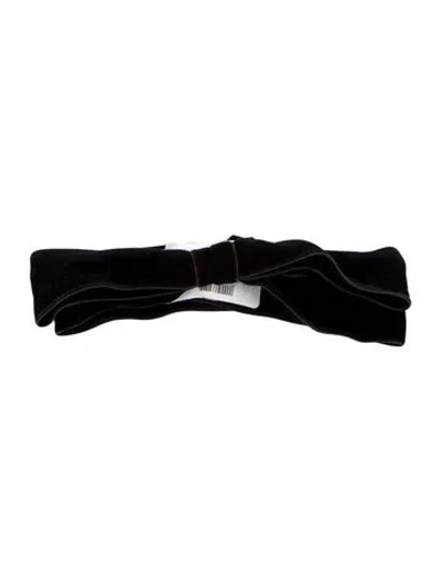 Pre-owned Jennifer Behr Velvet Bow Hair Clip In Black