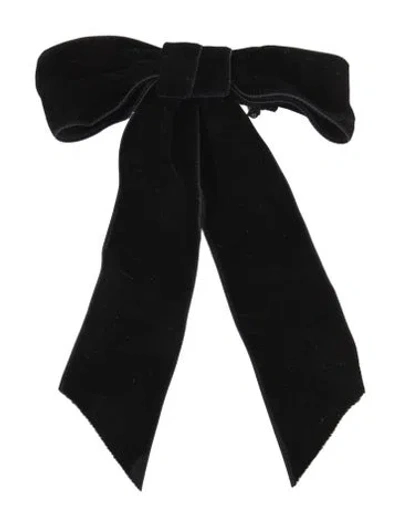 Pre-owned Jennifer Behr Velvet Bow Hair Clip In Black