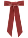 Jennifer Behr Wide Velvet Bow Barrette In Pink