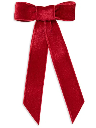 Jennifer Behr Velvet Bow In Red