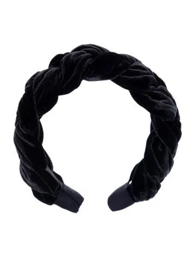Pre-owned Jennifer Behr Velvet Braided Headband In Blue
