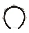 Jennifer Behr Velvet Embellished Sidney Headband In Black