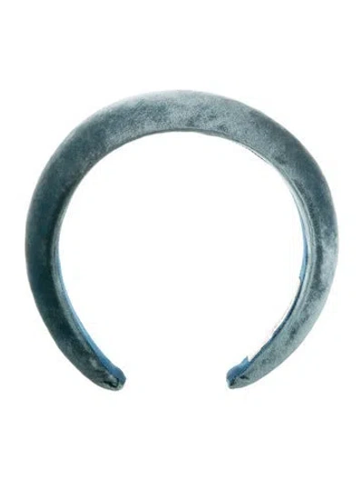 Pre-owned Jennifer Behr Velvet Hair Band In Blue