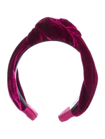 Pre-owned Jennifer Behr Velvet Hairband In Purple