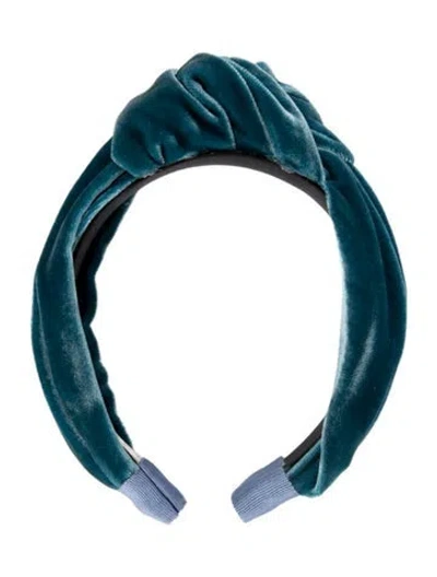 Pre-owned Jennifer Behr Velvet Headband. In Blue