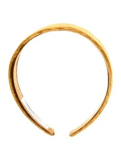 Pre-owned Jennifer Behr Velvet Headband W/tags In Yellow