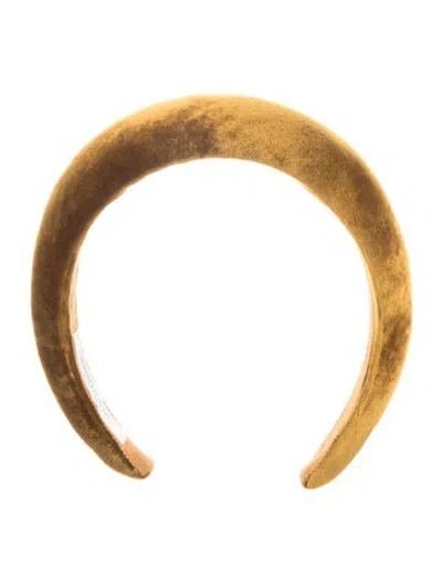 Pre-owned Jennifer Behr Velvet Headband In Yellow