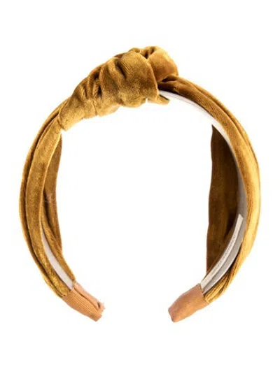 Pre-owned Jennifer Behr Velvet Headband In Yellow