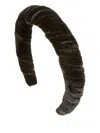 Jennifer Behr Velvet Irene Headband In Brown
