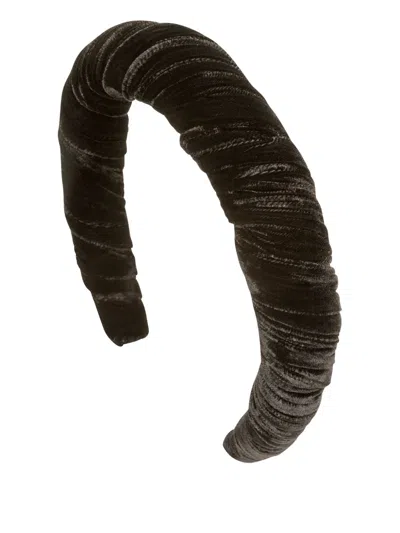 Jennifer Behr Velvet Irene Headband In Black