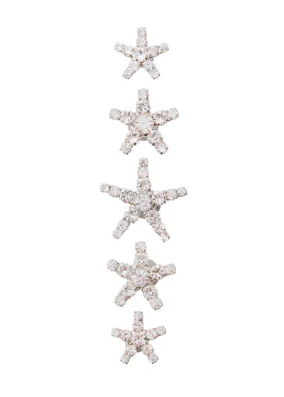 Jennifer Behr Vespera Crystal-embellished Hair Magnets In Silver