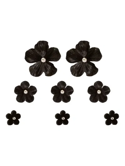 Jennifer Behr Viola Flower Hair Magnets In Black