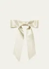 Jennifer Behr Womens Cream Virginia Bow Silk-satin Barrette Hair Clip In Cream
