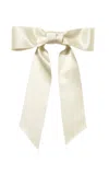 Jennifer Behr Womens Cream Virginia Bow Silk-satin Barrette Hair Clip In Ivory