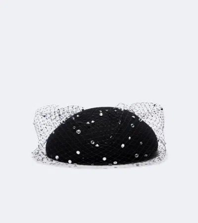 Jennifer Behr Voilette Embellished Hat In Black