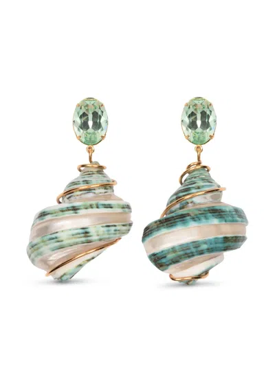 Jennifer Behr Wave Earrings In Green