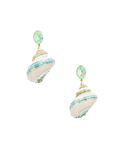 Jennifer Behr Wave Gold-tone Shell And Crystal Earrings In Multi