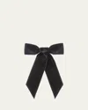 Jennifer Behr Wide Velvet Bow Barrette In Black