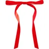Jennifer Behr Wide Velvet Bow Barrette In Red