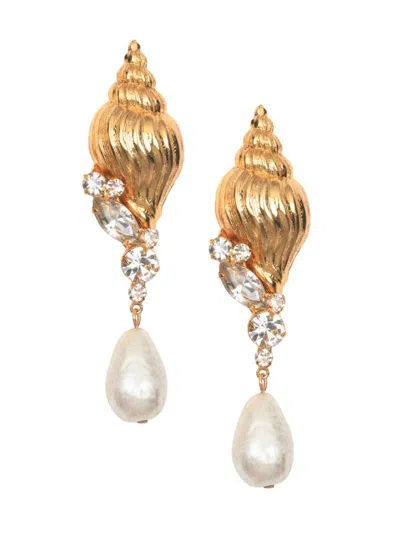 Jennifer Behr Aspene Pearl-detailing Earrings In Gold