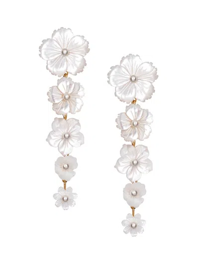Jennifer Behr Women's Chelsey Mother-of-pearl & 18k-gold-plated Brass Drop Earrings In White